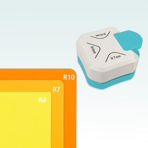 3 in 1 Corner Rounder Punch, R4mm+R7mm+R10mm, Corner Cutter Rounder for Cardstock, Paper Crafts, DIY Projects, Junk Journals, Photo Cards, Business Cards, and Scrapbooking
