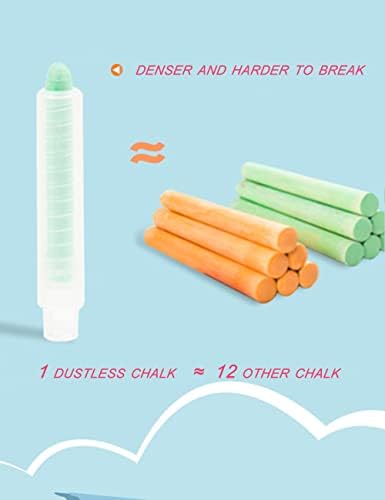 luckyrain Non-toxic Dustless Chalk With Holder for Kids Colored Chalk，12PCS