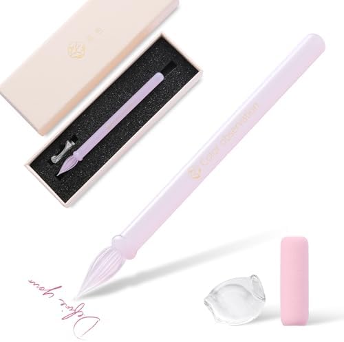 Handmade Glass Dip Pen Crystal Glass Signature Pen Suitable for Artists Adults and Teens For Writing Drawing Signing and Gift-giving