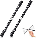 Outus 2 Pieces Spinning Pen Rotating Finger Trick Pen Toy, Black and Silver