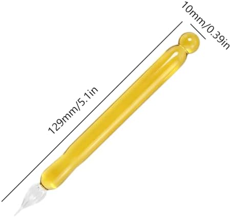 Gold Toned Transparent Glass Dip Pen High Borosilicate Crystal Spiral Pen