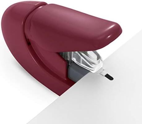 Plus Paper Clinch Compact Staple-Free Stapler, Burgundy Wine