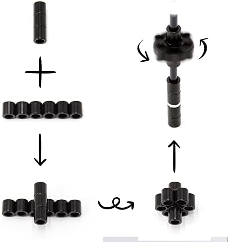 Magnetic Fidget Pen with 13 Rings - Decompression Magnet Pen, Creative Writing Toy, Stress Relief Gift (Black)