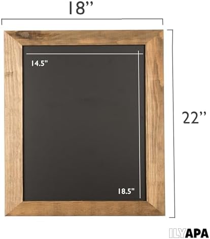 Ilyapa Magnetic Kitchen Chalkboard Sign, 18x22 Inch - Rustic Brown, Framed