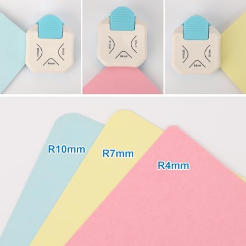 2PCS Paper Corner Rounder, Corner Punch 3 in 1 (R4/R7/R10mm) Corner Cutter for Card Making, Laminate, Cardstock, Scrapbooking and Paper Crafts, Business Cards