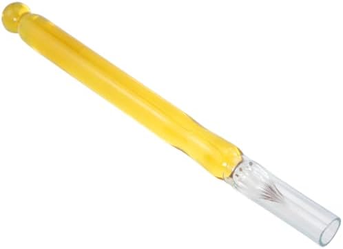 Gold Toned Transparent Glass Dip Pen High Borosilicate Crystal Spiral Pen
