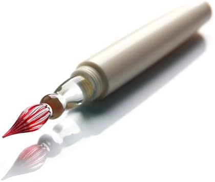 SeventyTwo Handmade Glass Dip Pen, Ivory White, Fine Point, Classic Style for Calligraphy and Art (Ivory White)