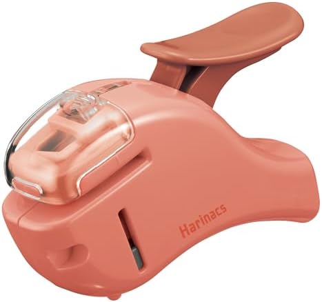 Kokuyo Stapleless Stapler, Harinacs Handheld Staple-Free, Up to 5 Sheets No Staple Binding, Portable Holeless Compact Alpha, Salmon Pink, Japan Import (SLN-MSH305VP)