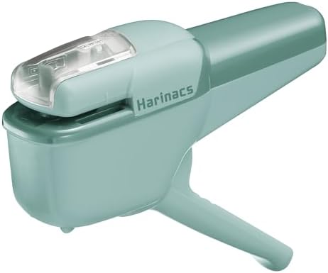 Kokuyo Stapleless Stapler, Harinacs Handheld Staple-Free, Up to 10 Sheets No Staple Binding, Portable Compact Holeless Stapler, Green Blue, Japan Import (SLN-MSH110GB)