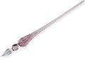 Handmade Glass Dip Pen Crystal Calligraphy Pen Signature Dipped Pen for Artist Women Men Teens,Writing Drawing Decoration Gifts (Light Purple)