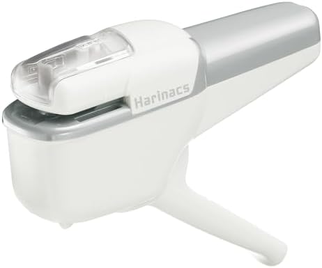 Kokuyo Stapleless Stapler, Harinacs Handheld Staple-Free, Up to 10 Sheets No Staple Binding, Portable Compact Holeless Stapler, Pale White, Japan Import (SLN-MSH110PW)