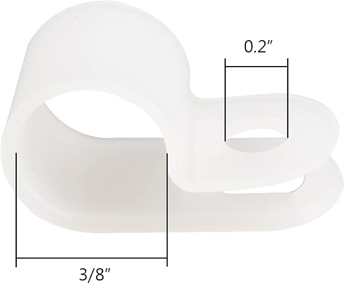Cable Clamp R-Type Cable Clip Wire Clamp 3/8" Nylon Screw Mounting Cord - Image 3
