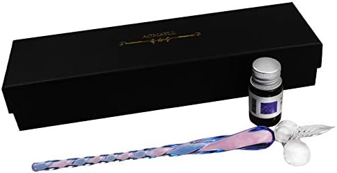 Glass Dip Pen Set,Calligraphy Pen,Crystal Signature Pen for Art, Writing, Signatures -Decoration and Business Gift