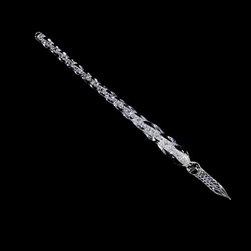 Handmade Glass Dip Pen Crystal Calligraphy Pen Signature Dipped Pen for Artist Women Men Teens,Writing Drawing Decoration Gifts (Silvery)