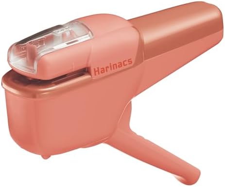 Kokuyo Stapleless Stapler, Harinacs Handheld Staple-Free, Up to 10 Sheets No Staple Binding, Portable Compact Holeless Stapler, Salmon Pink, Japan Import (SLN-MSH110VP)