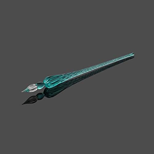 Handmade Glass Dip Pen Crystal Calligraphy Pen Signature Dipped Pen for Artist Women Men Teens,Writing Drawing Decoration Gifts (Ice green)