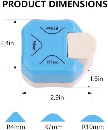 3 in 1 Corner Punch, 4mm, 7mm, 10mm Paper Corner Rounder for Laminated, Cardstock, Bullet Journal, Invitations, Gift Tags, Photocards, Business Cards, Scrapbooking