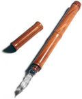 SeventyTwo Handmade Glass Dip Pen with Wood Handle, Fine Point Writing Instrument with Display Case (Brown)
