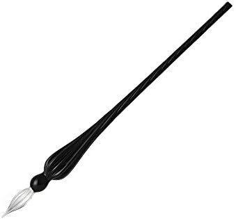 Handmade Glass Dip Pen Crystal Calligraphy Pen Signature Dipped Pen for Artist Women Men Teens,Writing Drawing Decoration Gifts (Black)