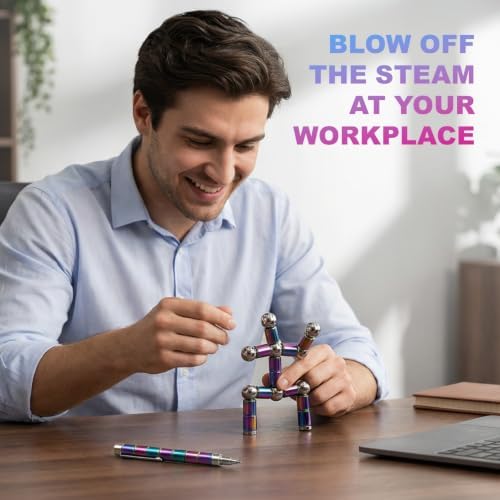 Magentic Fidget Pen, Gifts for Teen Boys Fathers, Teacher Appreciation & Birthday Gift for Men Women Him Her Teenage Boys, Cool Gadget Toys for Adults Office Desk Accessories, Multicolor