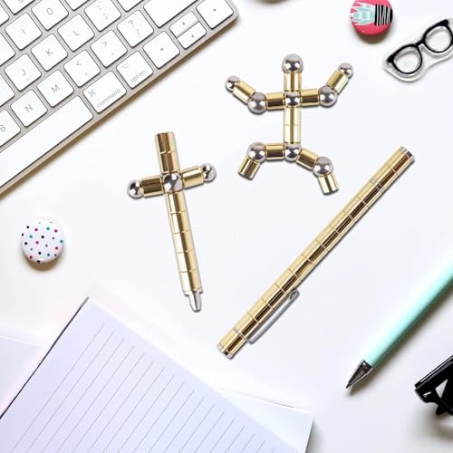 Magnetic Fidget Toy Pen（Golden） for Teens，Stocking Stuffers，Decompression Gift for Teenagers & Kids
