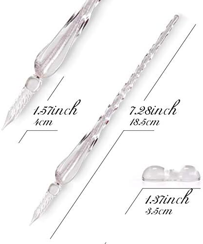 Glass Dip Pen Set,Calligraphy Pen,Crystal Signature Pen for Art, Writing, Signatures -Decoration and Business Gift