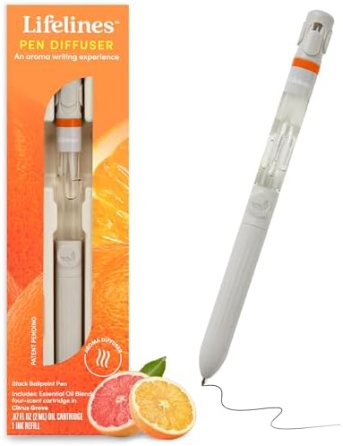 Lifelines Pen Diffuser, Citrus Grove, 1mm Black Ballpoint Pen