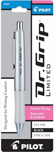 PILOT Dr. Grip Limited Gel Pen, Fine Point, Black Ink, Single Pen