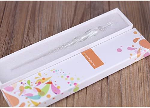 Handmade Glass Dip Pen Crystal Calligraphy Pen Signature Dipped Pen for Artist Women Men Teens,Writing Drawing Decoration Gifts (Silvery)