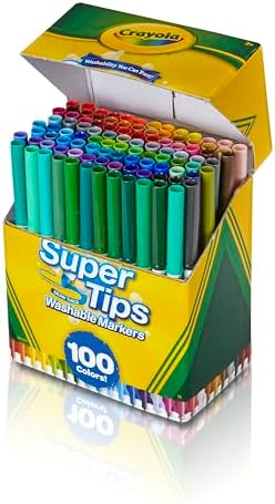 Crayola Super Tips Marker Set 100ct, Bulk Washable Markers, Holiday Gift