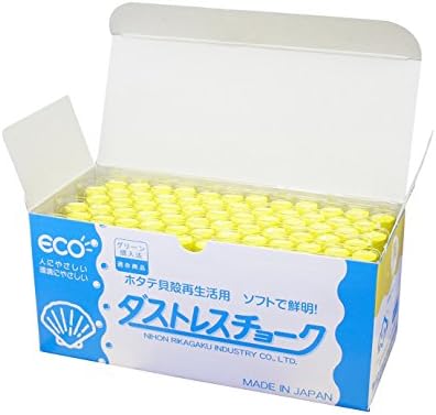 日本理化学 Dustless Chalk 72pcs, Yellow