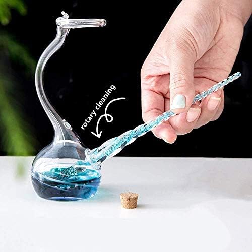 Handmade Glass Dip Pen Ink Set, Crystal Calligraphy Pen with Colorful Inks