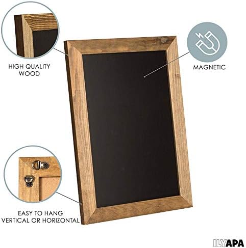 Ilyapa Framed Kitchen Chalkboard Sign, 12x16 Inch - Rustic Brown, Wall