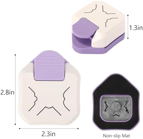2PCS Paper Corner Rounder, Corner Punch 3 in 1 (R4/R7/R10mm) Corner Cutter for Card Making, Laminate, Cardstock, Scrapbooking and Paper Crafts, Business Cards