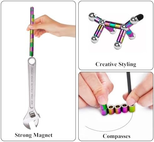 Fidget Toys Adult, Magnetic Fidget Pen, Magnet Pen for Boys, Fun Christmas Easter Basket Stuffers Cool Gifts for Teens(Rainbow)