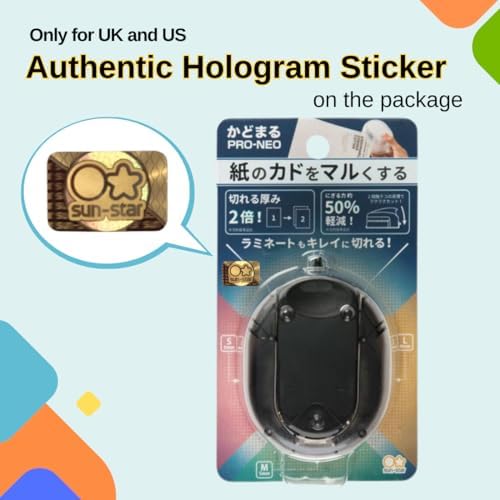 Sunstar Stationery Kadomaru Pro NEO Black Corner Cutter Authentic Hologram