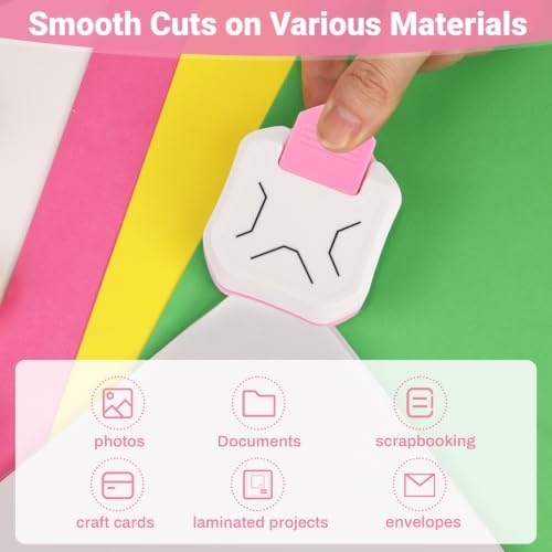 Corner Rounder Punch, Corner Cutter and Paper Punches for Crafting, Rounded Corner Punch for Journaling & Scrapbook Supplies, Card Making, Paper Crafts, Laminate, Cardstock, DIY (Angle Corner)