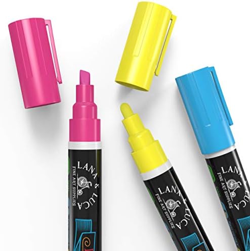 LANA & LUCA Liquid Chalk Markers - Bold Colors - 8 Pack, 6mm Tip