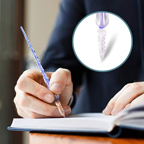 Glass Dip Pen Set,Calligraphy Pen,Crystal Signature Pen for Art, Writing, Signatures -Decoration and Business Gift