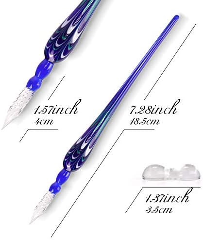 Glass Dip Pen Set,Calligraphy Pen,Crystal Signature Pen for Art, Writing, Signatures -Decoration and Business Gift