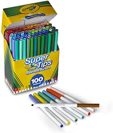 Crayola Super Tips Marker Set 100ct, Bulk Washable Markers, Holiday Gift