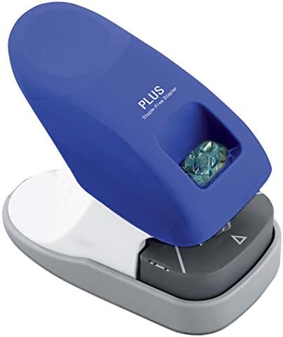 Plus Paper Clinch Desktop Staple-Free Stapler, Blue