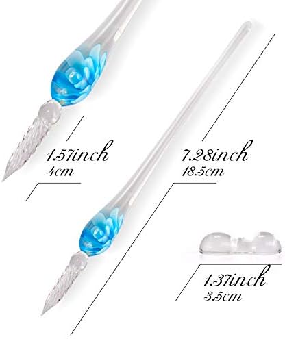 Glass Dip Pen Set,Calligraphy Pen,Crystal Signature Pen for Art, Writing, Signatures -Decoration and Business Gift