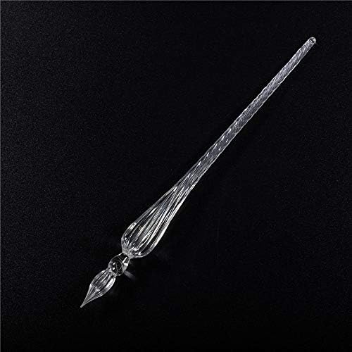 Handmade Glass Dip Pen Crystal Calligraphy Pen Signature Dipped Pen for Artist Women Men Teens,Writing Drawing Decoration Gifts (Transparent)