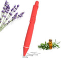 Aromatherapy Writing Pen Battery with Real Ink Tip and Hidden Diffuser Port, Soft Touch Ballpoint for Note Taking, Signature, and On-The-Go Relaxation, Rechargeable Wellness Gift for Office (Red)