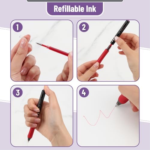 Mr. Pen- Retractable Gel Pens, 8 Pack, 0.5mm Fine Point, Colorful Ink