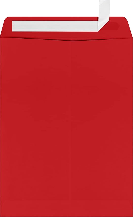 LUXPaper 9 x 12 Open End Envelopes | Peel & Press | Ruby Red | 80lb. Text | 250 by LUXPaper
