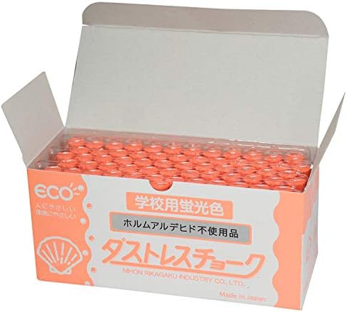 日本理化学 Japan physics and chemistry Dasutoresu fluorescent chalk orange DCK-72-RG 72 ...