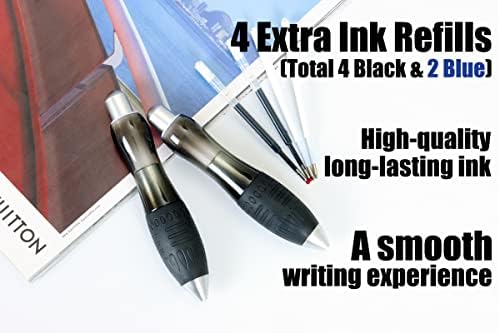 Weighted Pen for Hand Tremors Fat Pen for Arthritic Hands (Two Black)
