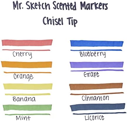 Mr. Sketch Scented Markers, Chisel Tip, Assorted Colors, Fun for Kids, Coloring, Spark Creativity, Arts & Crafts, 8 Count (Pack of 8)
